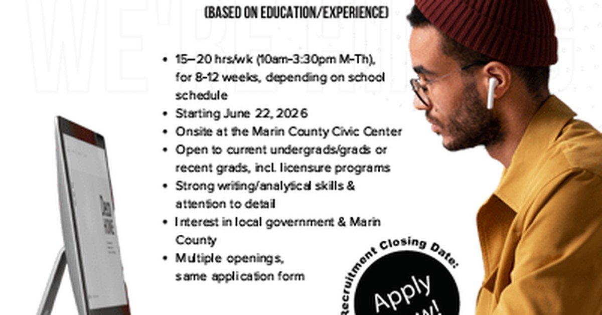 Marin County Summer 2026 Internships